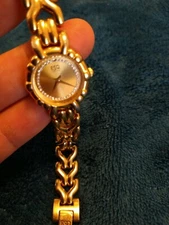 ESQ Swiss 100496 Womens 14K Gold Plated Bracelet Diamond Dial Watch