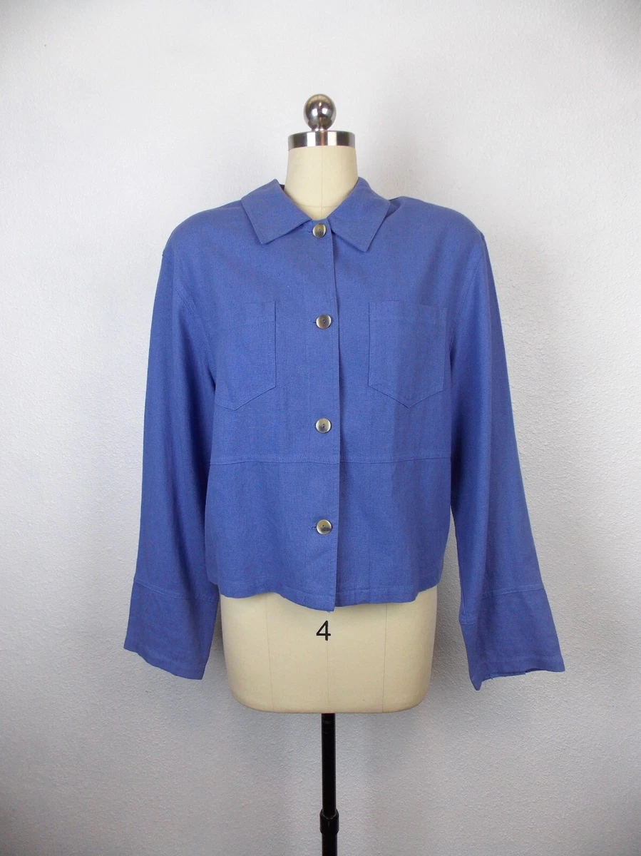 Sigrid Olsen Linen Jacket Cornflower Blue Size M | eBay