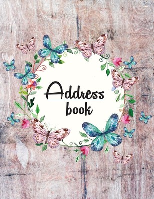 Address Book: Large Print - My Address Book(Floral and Wooden Style Design)