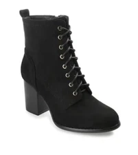 JOURNEE COLLECTION Womens Black Lace Baylor Round Toe Block Heel Booties 8.5 New