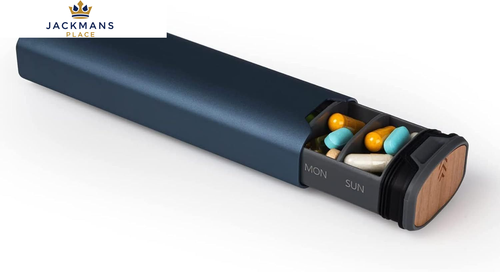 pill Box 7 Day 1 Times a Day, BPA Free Travel Organiser, Easy to Open Blue
