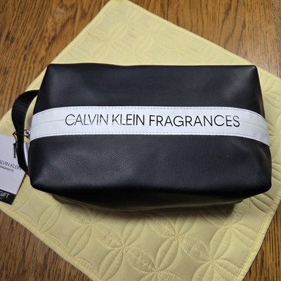NWT Calvin Klein Black And White  Toiletry Bag.