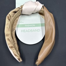 Decorative Top Knot Fashion Headband Brown Pink