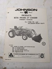 Johnson Owners Manual Work Horse Tractor Loader Model 27 Jacobsen Ford 195 B236