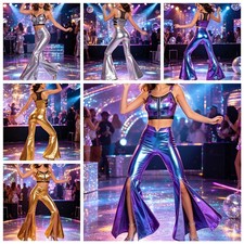 Women Suit Bra Top Bra Set Stripper Outfits Cosplay Front Zipper Vest Rave Bar
