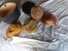 Womens Antique Hats A lot Of 5 Hats And white Gloves With Box Pre Owned