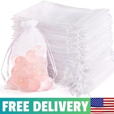 100pcs Organza Bags for Small Gift 4x6 Inch, Mesh Bags Drawstring Candy
