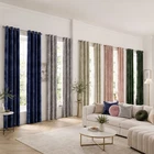 Crushed Velvet Lined Eyelet Curtains Two Panels Window Panels Pair