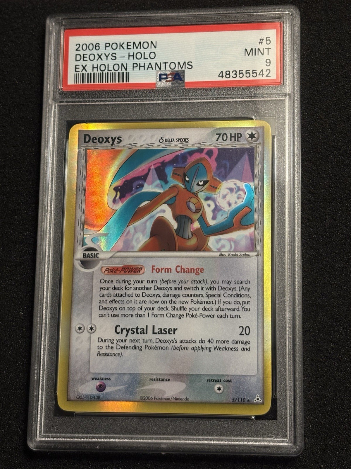 PSA 9 DEOXYS HOLO POKEMON EX HOLON PHANTOMS  #5 2006