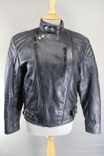 DYNAMIC LEATHERS CLASSIC BLACK COWHIDE BIKER JACKET 36-38 INCH