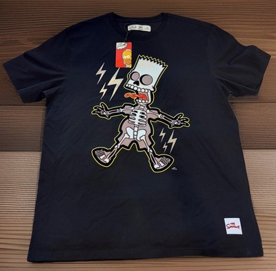 New Bart Simpson ELECTROBART T Shirt Mens XL Reflective Patch Matt Groening Rare