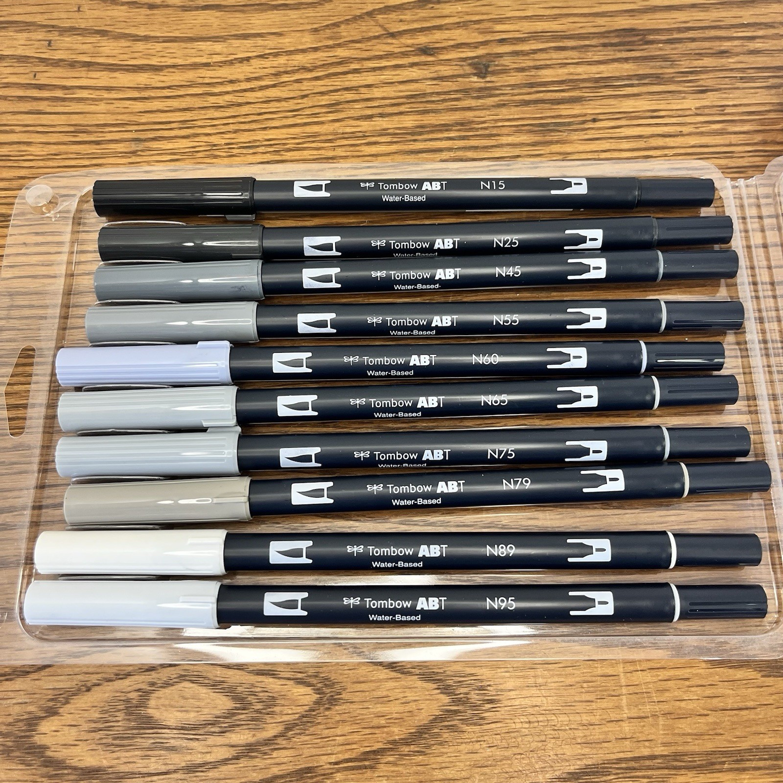Tombow 56171 Dual Brush Pen Art Markers, Grayscale, 10-Pack.