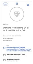 diamond promise ring 1/4 ct tw round 14k yell...