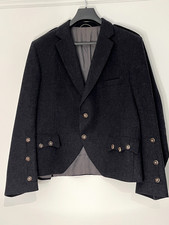 Giacca kilt vintage in lana scozzese Argyll (carbone), abbigliamento Highland, taglia 44