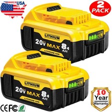 2Pack 8.0AH Lithium Ion Battery For DeWalt DCB206-2 20V 20 Volt Max XR DCB205-2