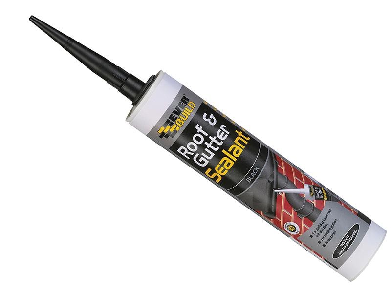 Everbuild Everflex Roof and Gutter Butyl-Based Sealant, Black 295 ml (Pack of 6)