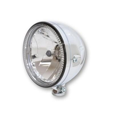 5 3/4 Zoll Hauptscheinwerfer Skyline H4 Chrom mit LED Standlichtring, E-Geprüft