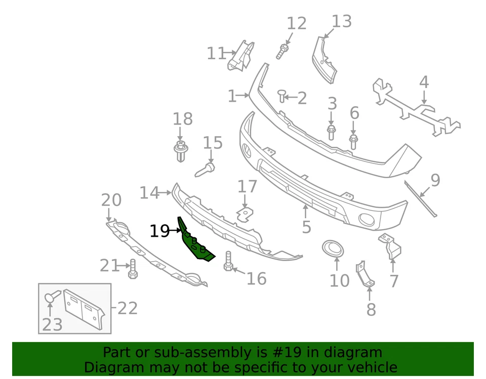Nissan Frontier 2013-2021 genuino - alerón 96012-9BF0A Foto 3 de 3