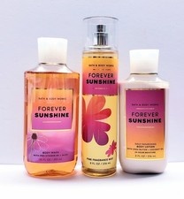 Bath Body Works FOREVER SUNSHINE Fragrance Mist, Shower gel, Body Lotion 3pcs