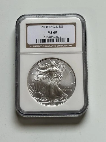 2008 American Silver Eagle NGC MS69 1oz Silver