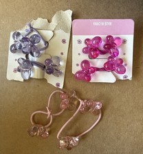 Girls Hair Ties For Ponytail Accessories Set Of 3 Butterflies