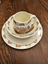 Vintage Royal Doulton Bunnykins children’s  Plate Mug and Bowl Rabbits 3 Pc Set