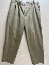 Vintage Farah 1980's Khaki Pants Flat Front Beige Classic Fit Mens 38x30