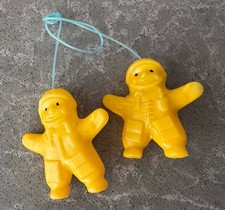 Vintage Set Of 2 Plastic Spacemen Soviet Decor