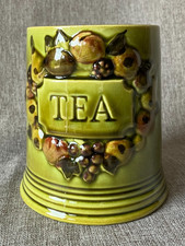 VINTAGE Los Angeles Potteries TEA Canister NO LID Made in USA '67 Retro