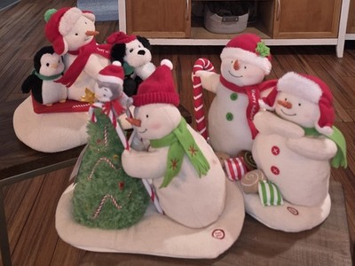 Hallmark Jingle Pals Christmas Snowman Animated Plush Figures Lot Of 3 Work