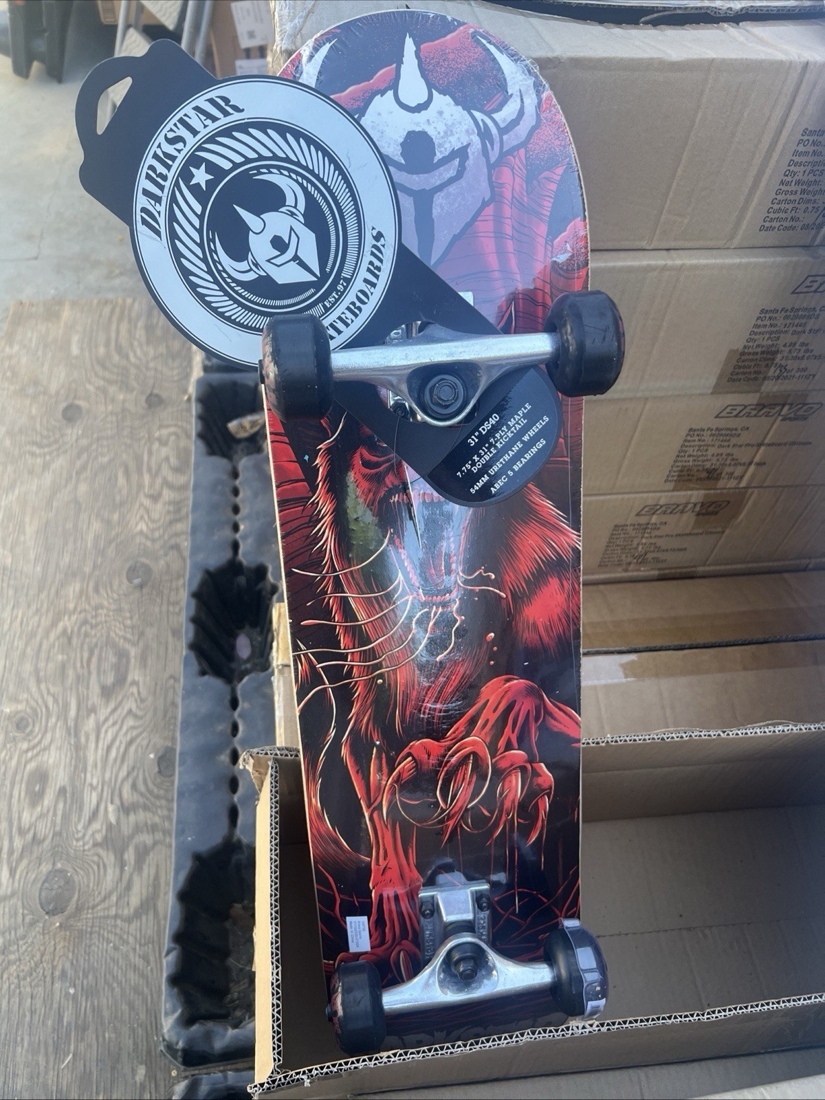 Darkstar Animal Complete Pro Skateboard 31&rdquo; Wolf 🐺 🛹 Red