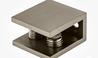 CRL EH35 Brushed Nickel Double Set Screw Clamp for 1/4'' to 5/16'' Glass