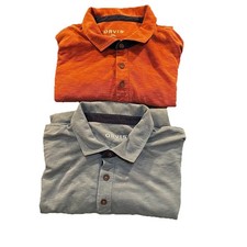 Two 2 Orvis men s short sleeve pullover polo collared shirts XXL