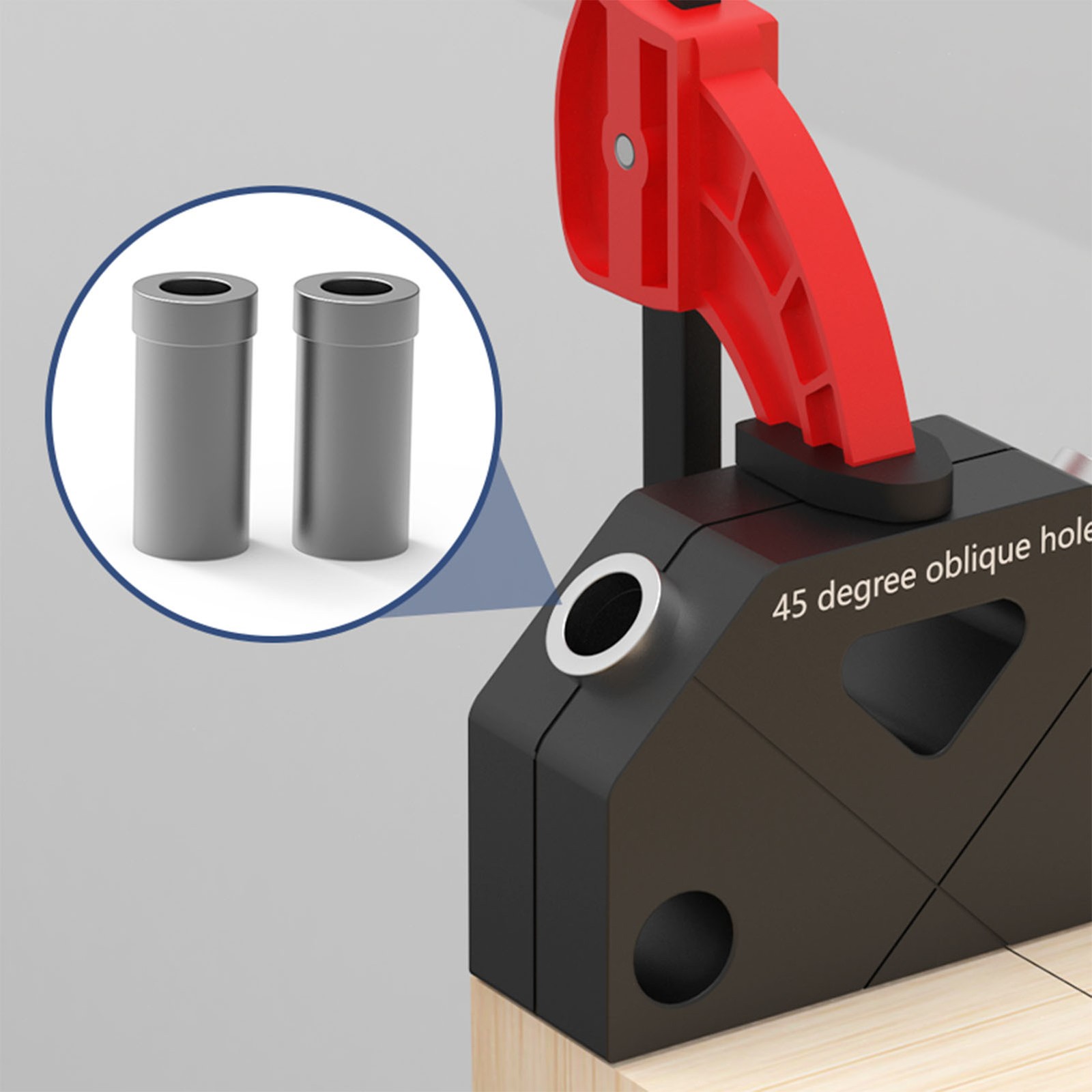 Woodworking Inclined Hole Fixture Black 45 Degree Angle Hole Drill Guide✈