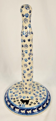 Polish Pottery Paper Towel Stand 13'' Ceramika Artystyczna ''BooBoo kitty {1771X}''
