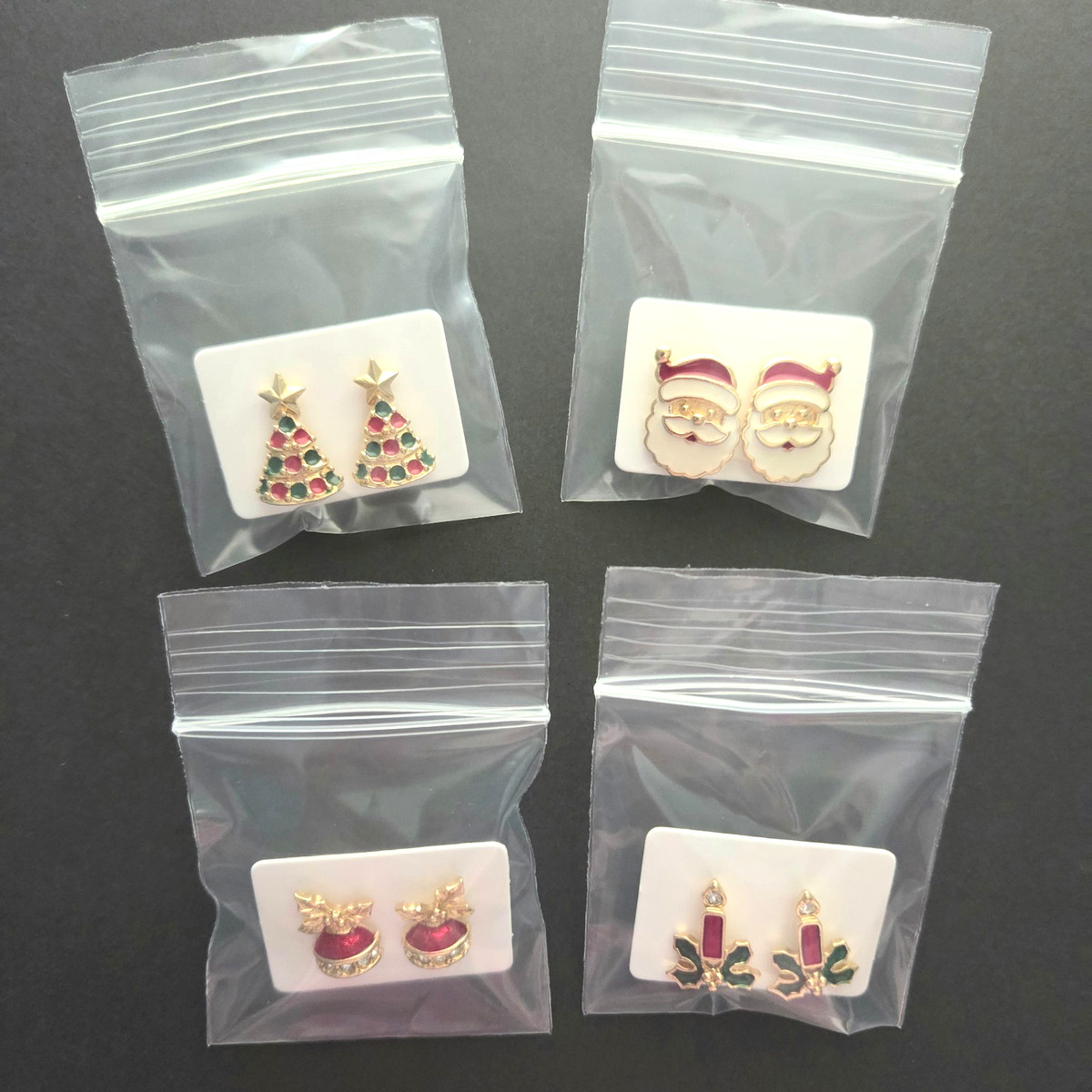 Vintage Avon Holiday Earrings Lot Christmas Tree Santa Ornament Candle View 4