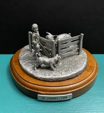 Rawcliffe Pewter Boy Dog Piglets Swine 4H FFA AG School Farm Barn Animal Statue