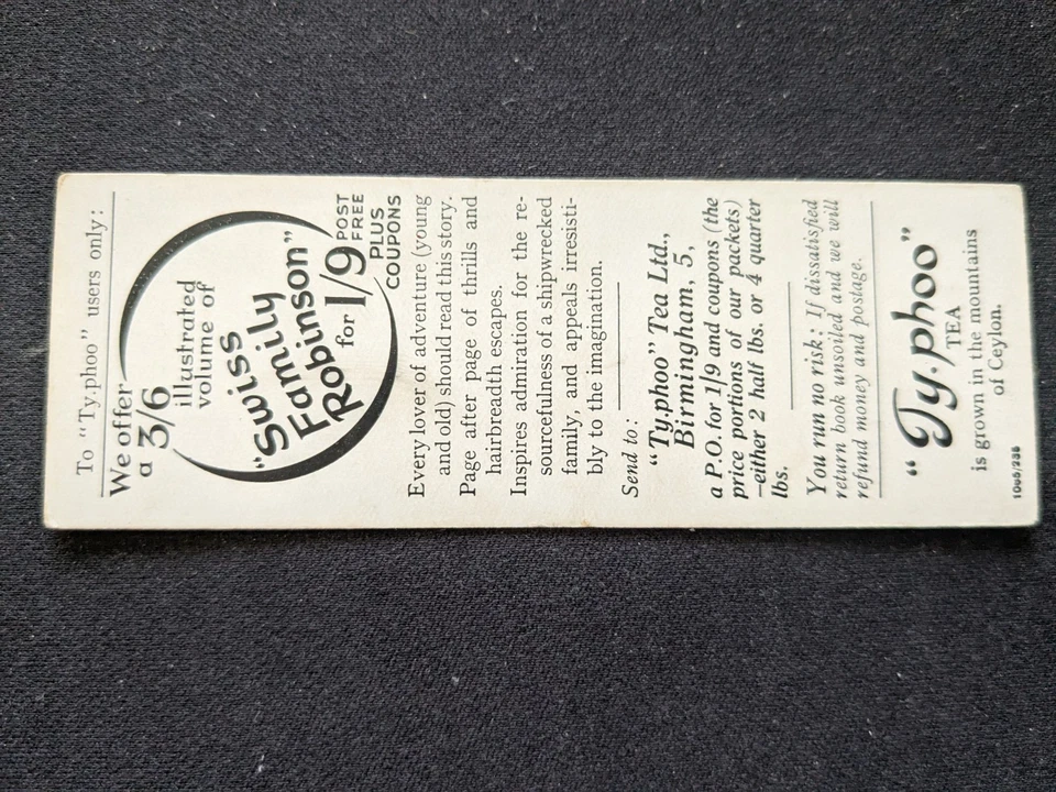 1935 Ty-Phoo Swiss Family Robinson Card # 6 The Flamingoes (VG/EX) - Image 2 of 3