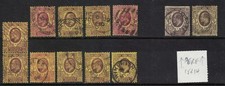 GB stamps - edward vii - 3d purple/lemon various printers/perfs better noted