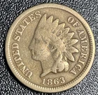 1863 Indian Head Cent Penny VG Details Cleaned