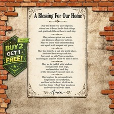Rustic Prayer Aluminum Metal Sign Faith Wall Decor 8x12