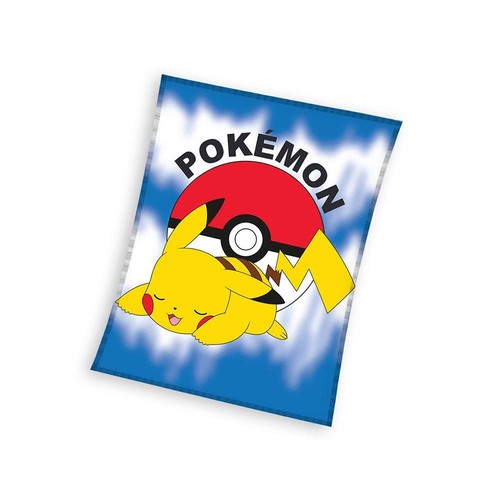 Pokemon And Poke Ball Blanket Fleece Bed Spread Children Pikachu 100% Official