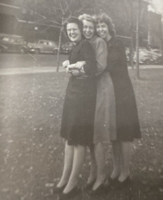 1940s Three Pretty Ladies Laughing Smiling Embracing Hugging Humor Love Photo
