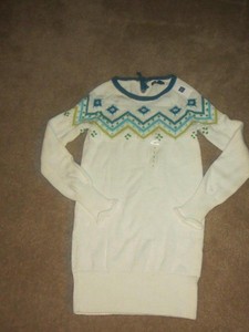 girls cream sweater dress