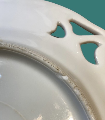 3 Antique Porcelain Ribbon Plates 8 1/4” Handmade & Painted See Photos and Read - Picture 19 of 19