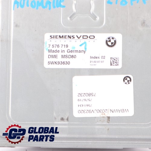 BMW E90 E91 E92 E93 325i N53 218HP ECU Kit Control Unit DME 7576719 Automatic - Picture 3 of 12