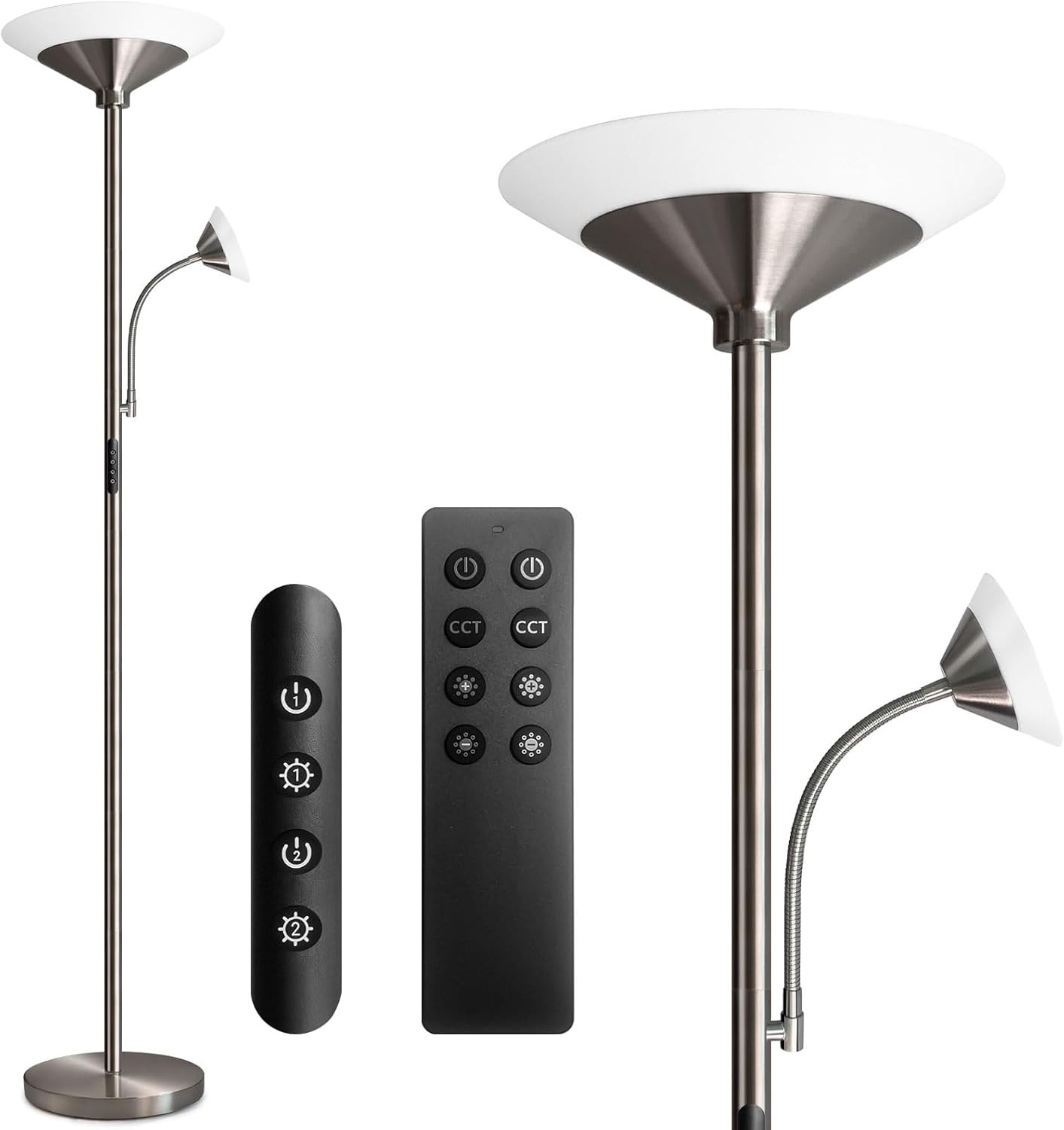 Lampada Da Terra Soggiorno Dimmerabile, Piantana Lampada LED 27W Con Lampada Da 