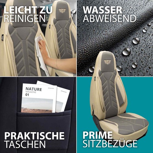 Fundas de asiento para autocaravana piloto adecuadas para arce ACT 590 (gris-beige) - Imagen 12 de 12