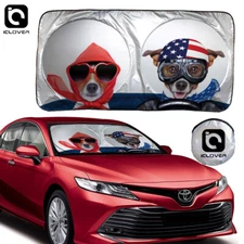 Windshield Sun Shade Car Front Window Sunshade Cover Visor Shield Block Cute Dog