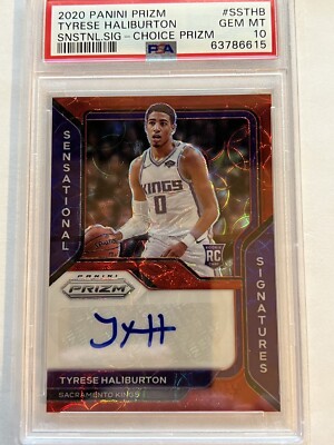 Tyrese Haliburton RC Prizm Auto PSA10